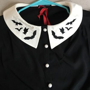Hell Bunny Full Moon bat silhouette blouse